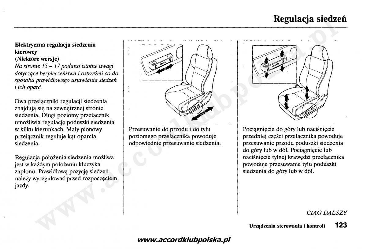 Honda Accord VII 7 instrukcja obslugi / page 127