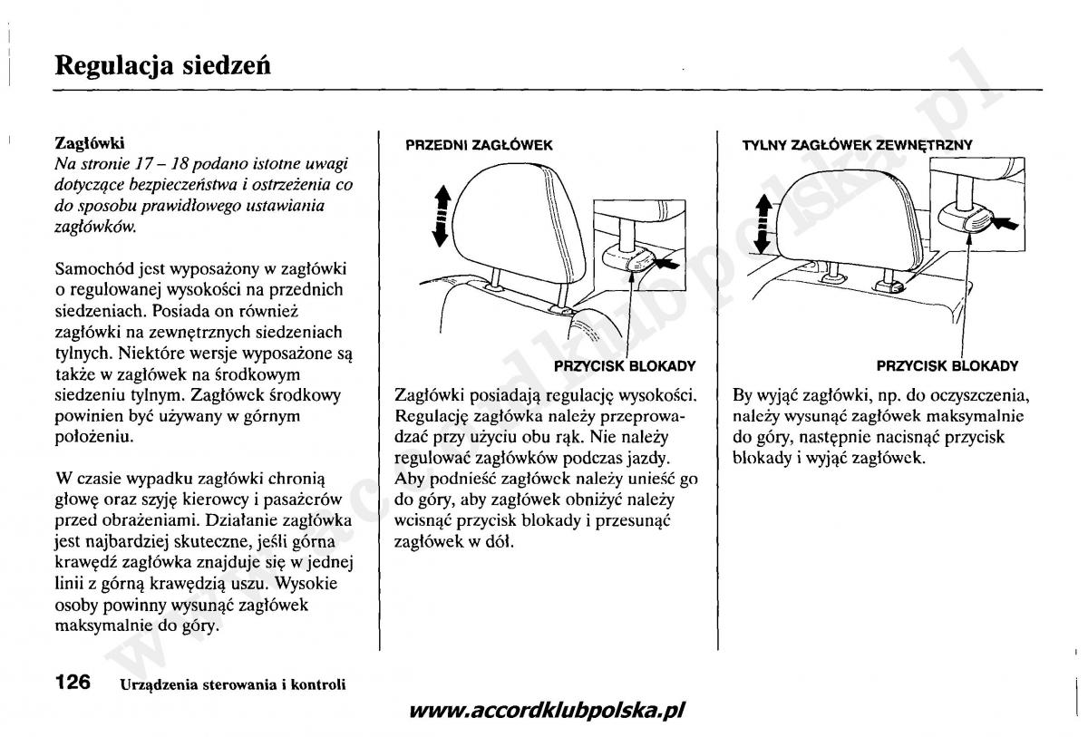 Honda Accord VII 7 instrukcja obslugi / page 130