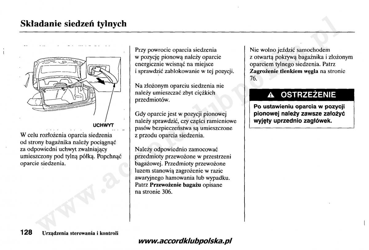 Honda Accord VII 7 instrukcja obslugi / page 132