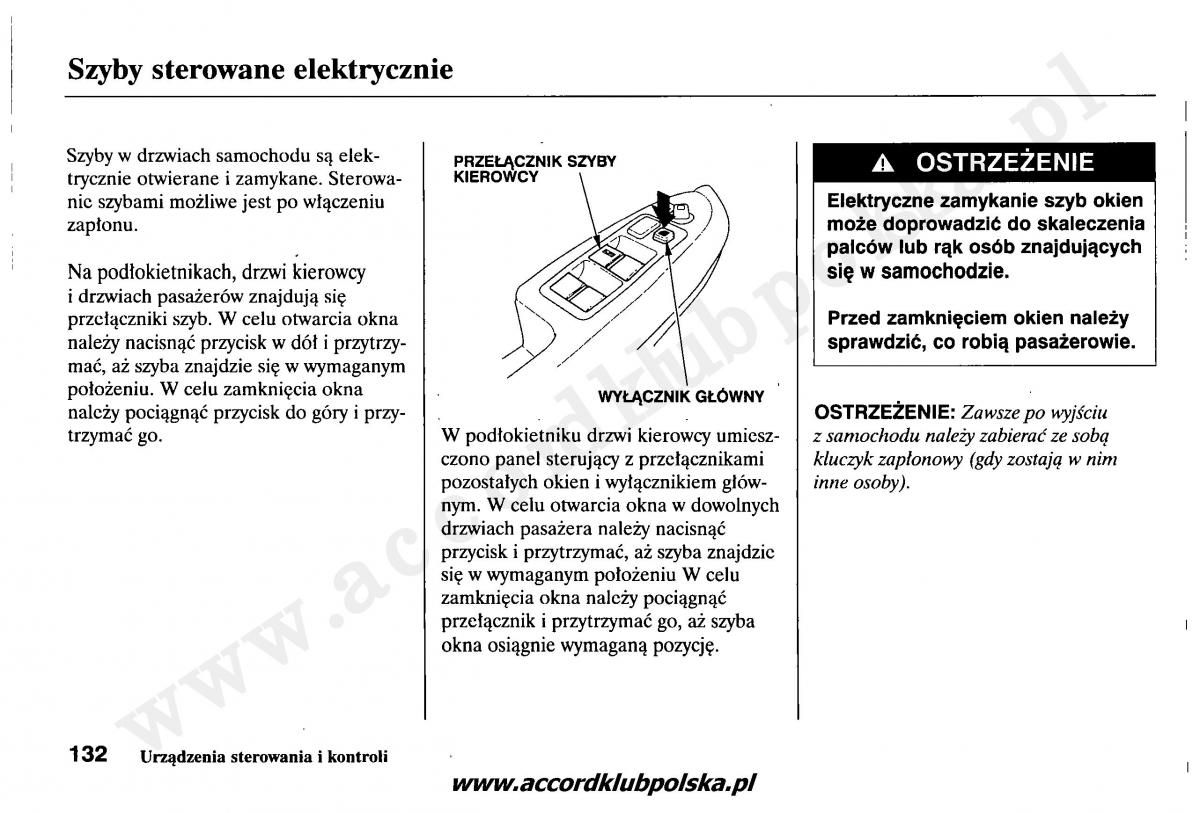 Honda Accord VII 7 instrukcja obslugi / page 136