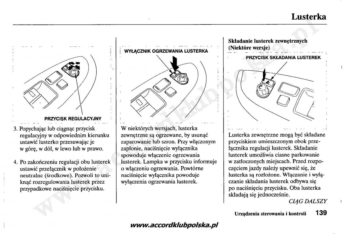 Honda Accord VII 7 instrukcja obslugi / page 143