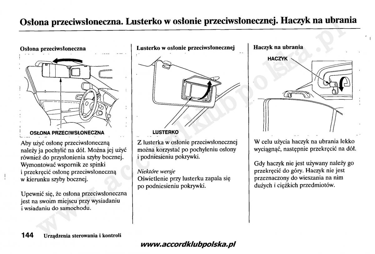 Honda Accord VII 7 instrukcja obslugi / page 148