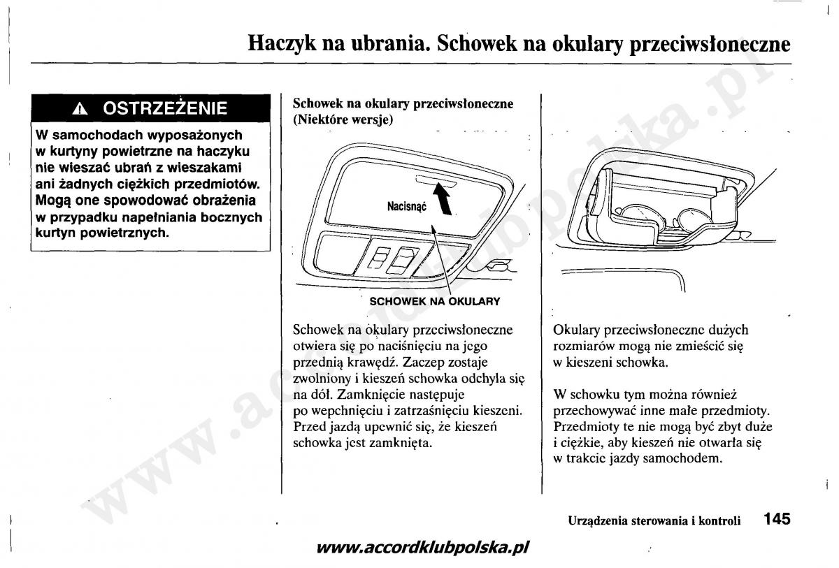 Honda Accord VII 7 instrukcja obslugi / page 149