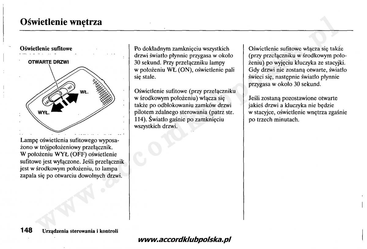 Honda Accord VII 7 instrukcja obslugi / page 152