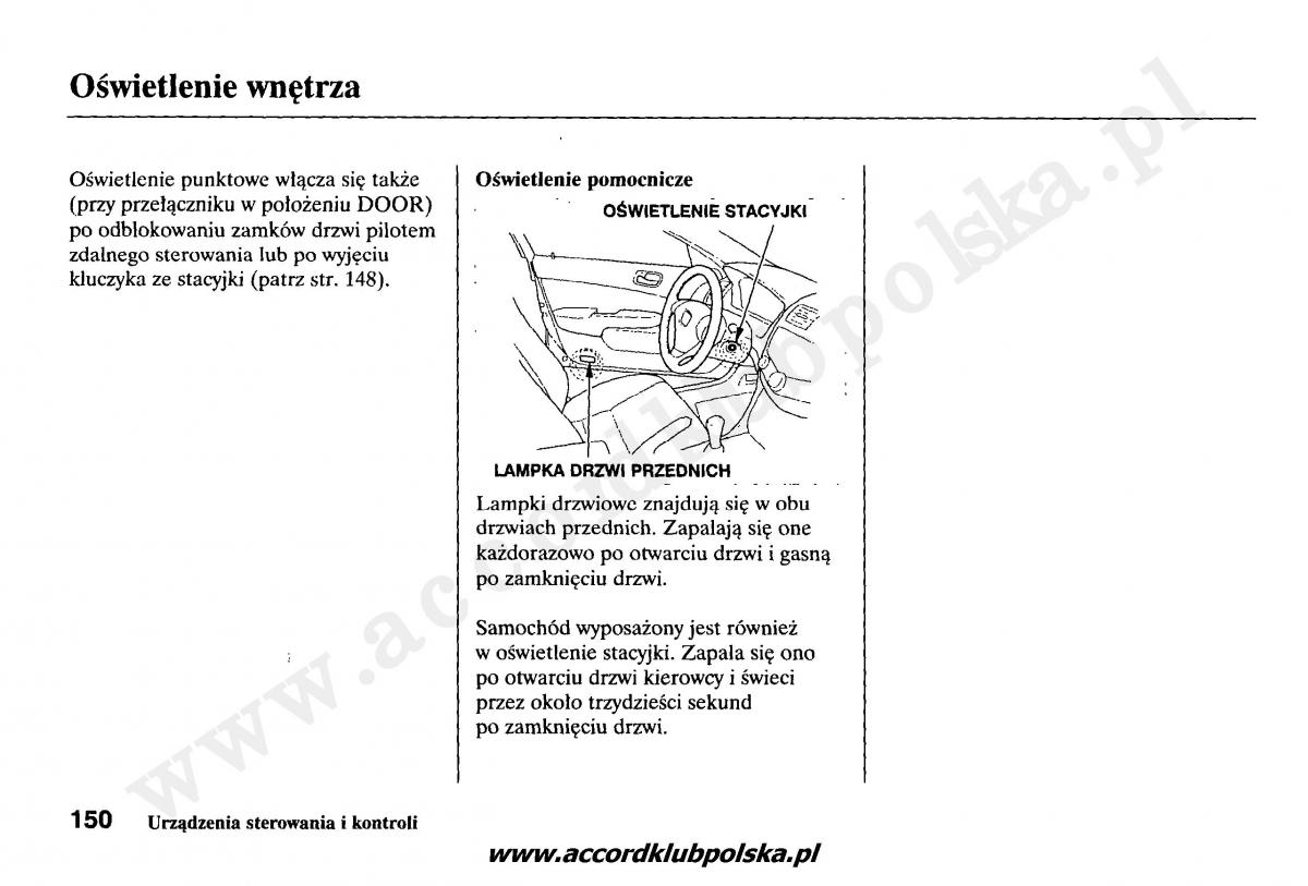 Honda Accord VII 7 instrukcja obslugi / page 154