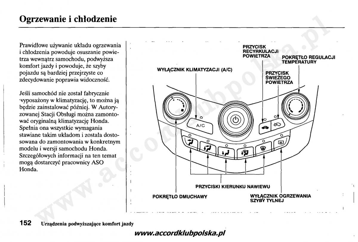 Honda Accord VII 7 instrukcja obslugi / page 156