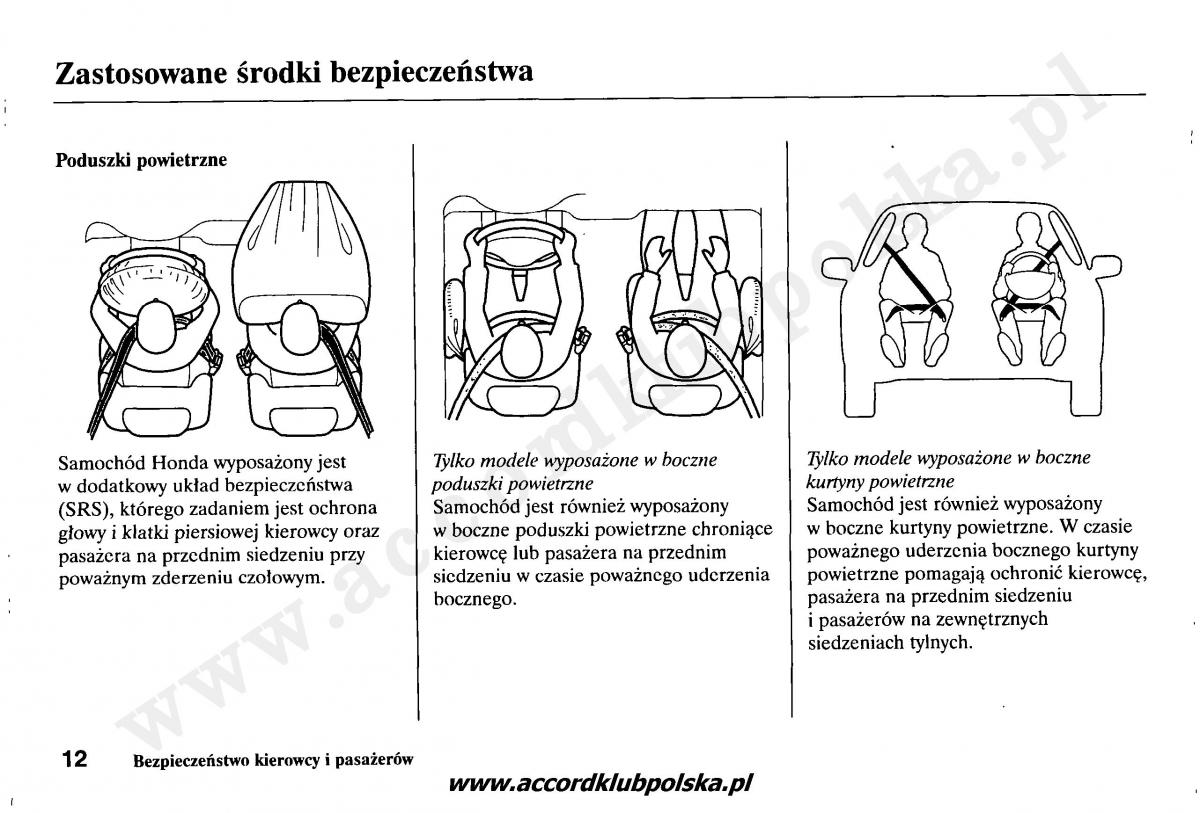Honda Accord VII 7 instrukcja obslugi / page 16