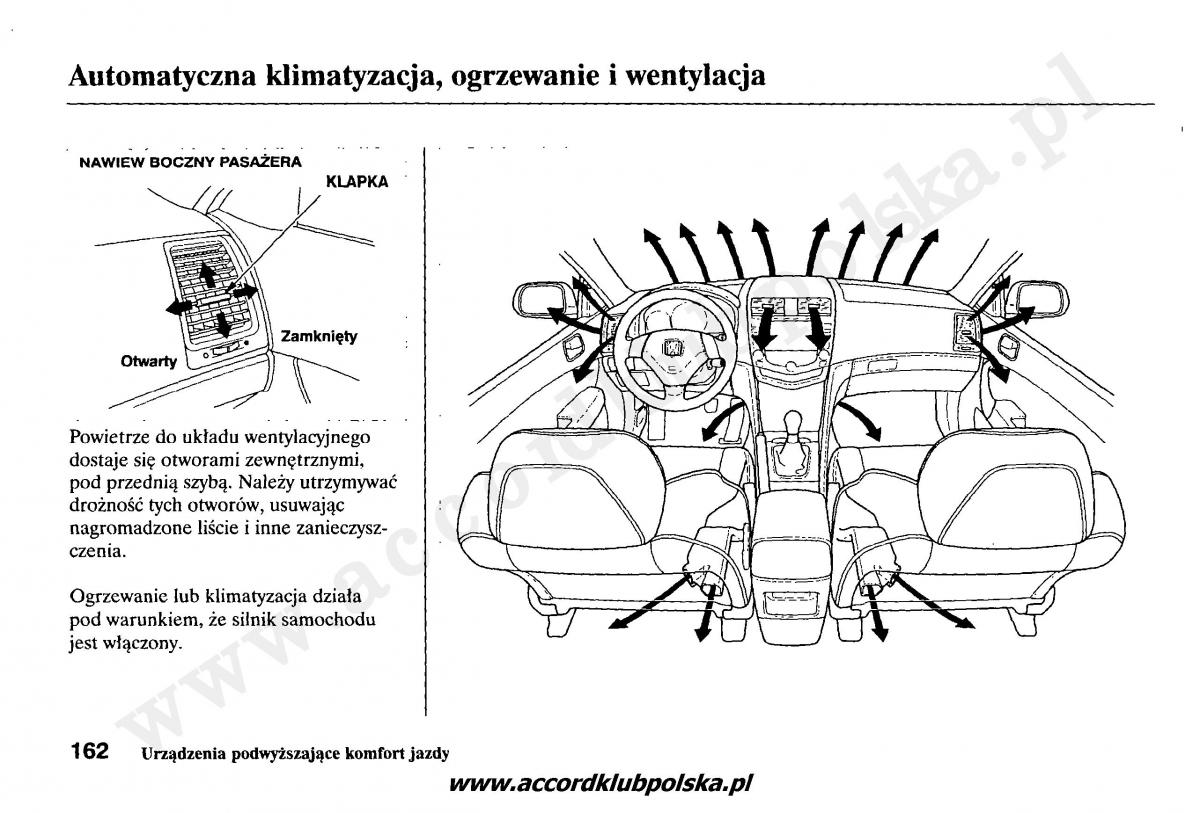 Honda Accord VII 7 instrukcja obslugi / page 166