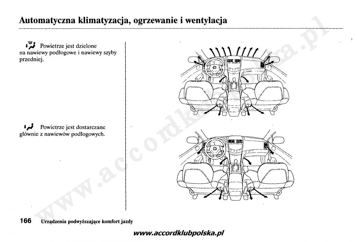 Honda Accord VII 7 instrukcja obslugi / page 170