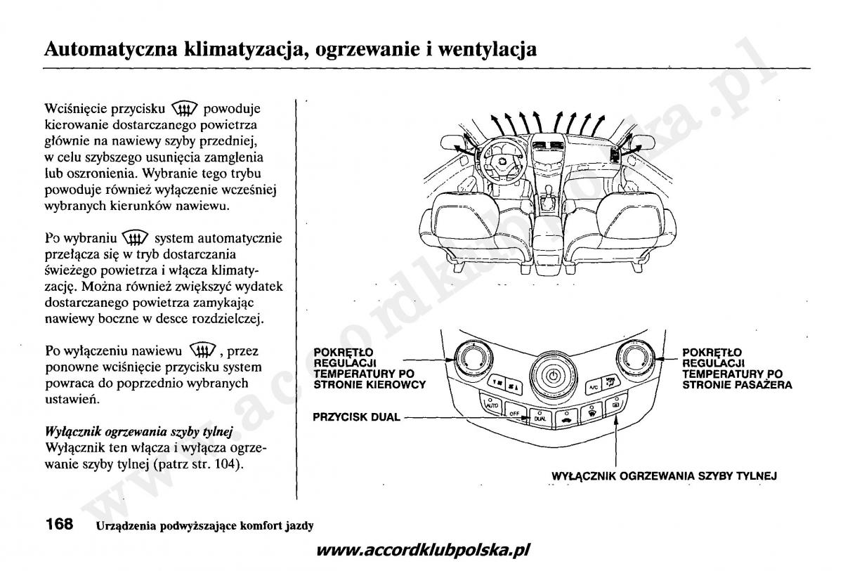 Honda Accord VII 7 instrukcja obslugi / page 172