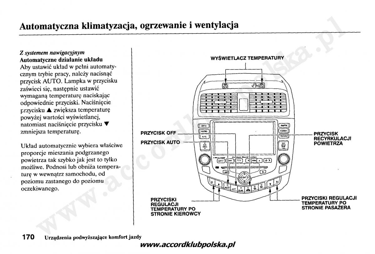 Honda Accord VII 7 instrukcja obslugi / page 174