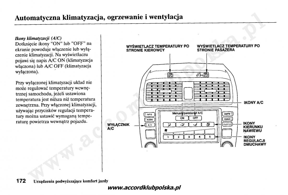 Honda Accord VII 7 instrukcja obslugi / page 176