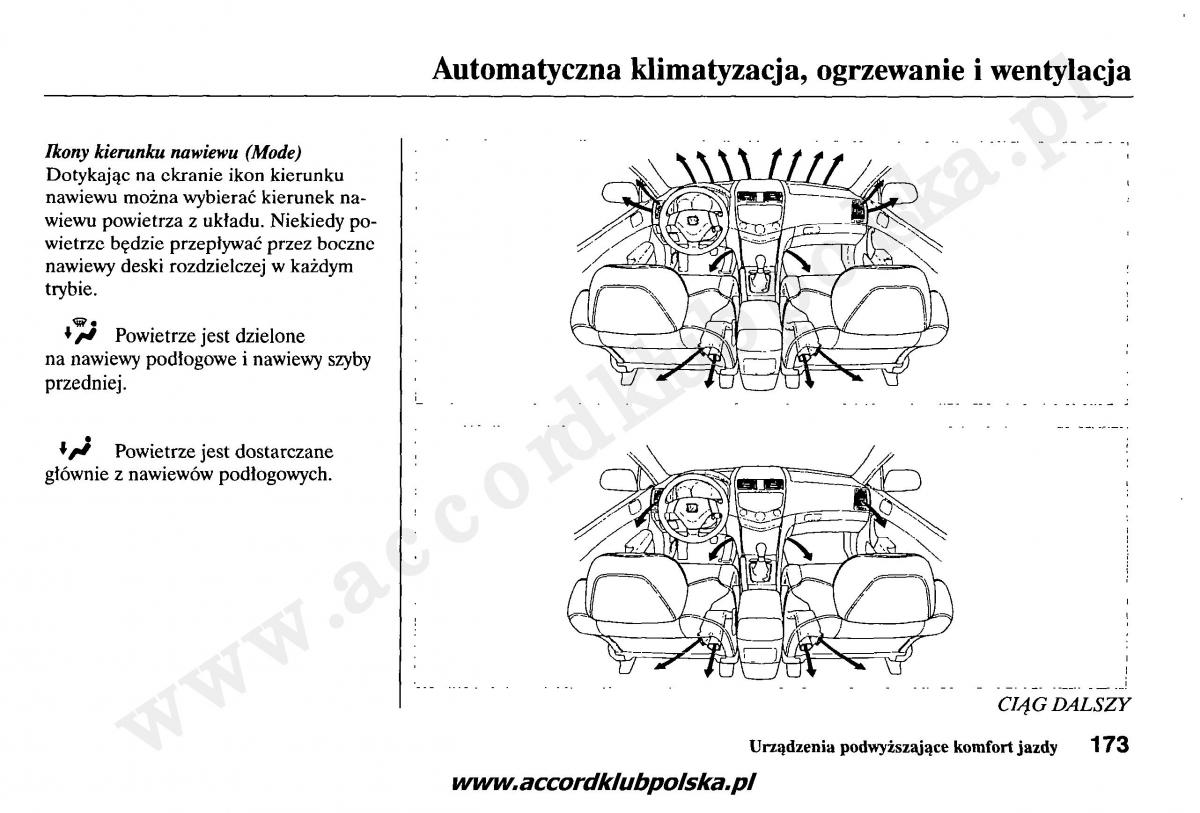 Honda Accord VII 7 instrukcja obslugi / page 177