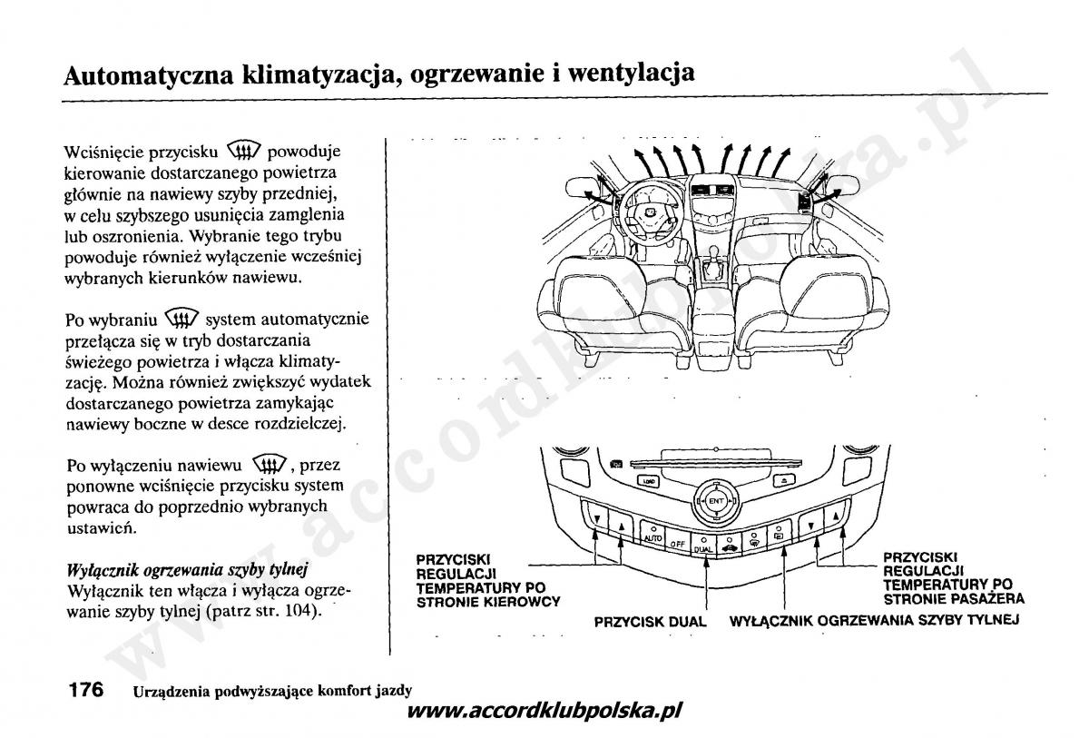 Honda Accord VII 7 instrukcja obslugi / page 180