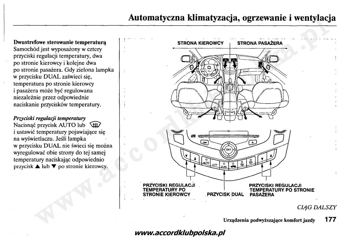 Honda Accord VII 7 instrukcja obslugi / page 181