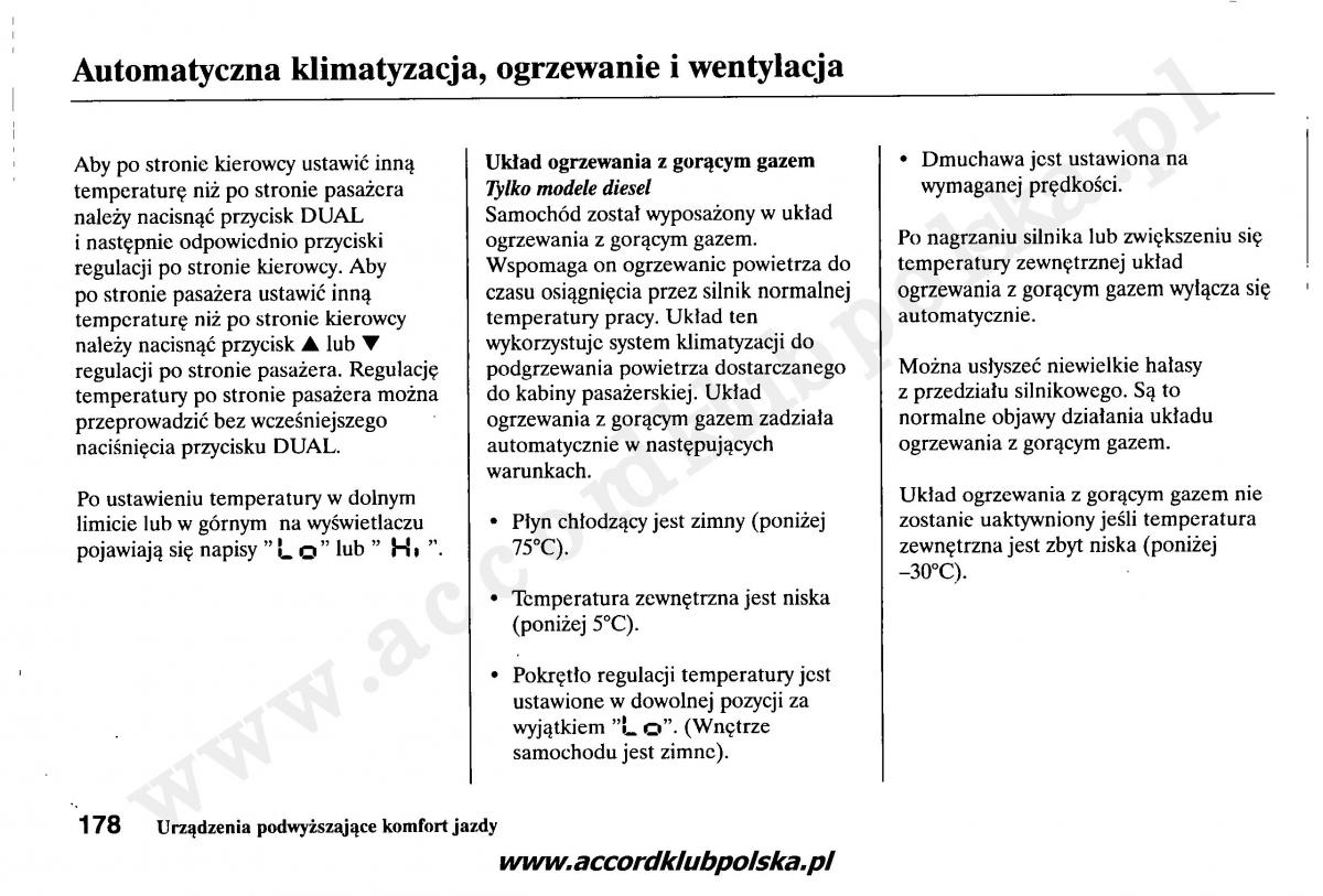 Honda Accord VII 7 instrukcja obslugi / page 182