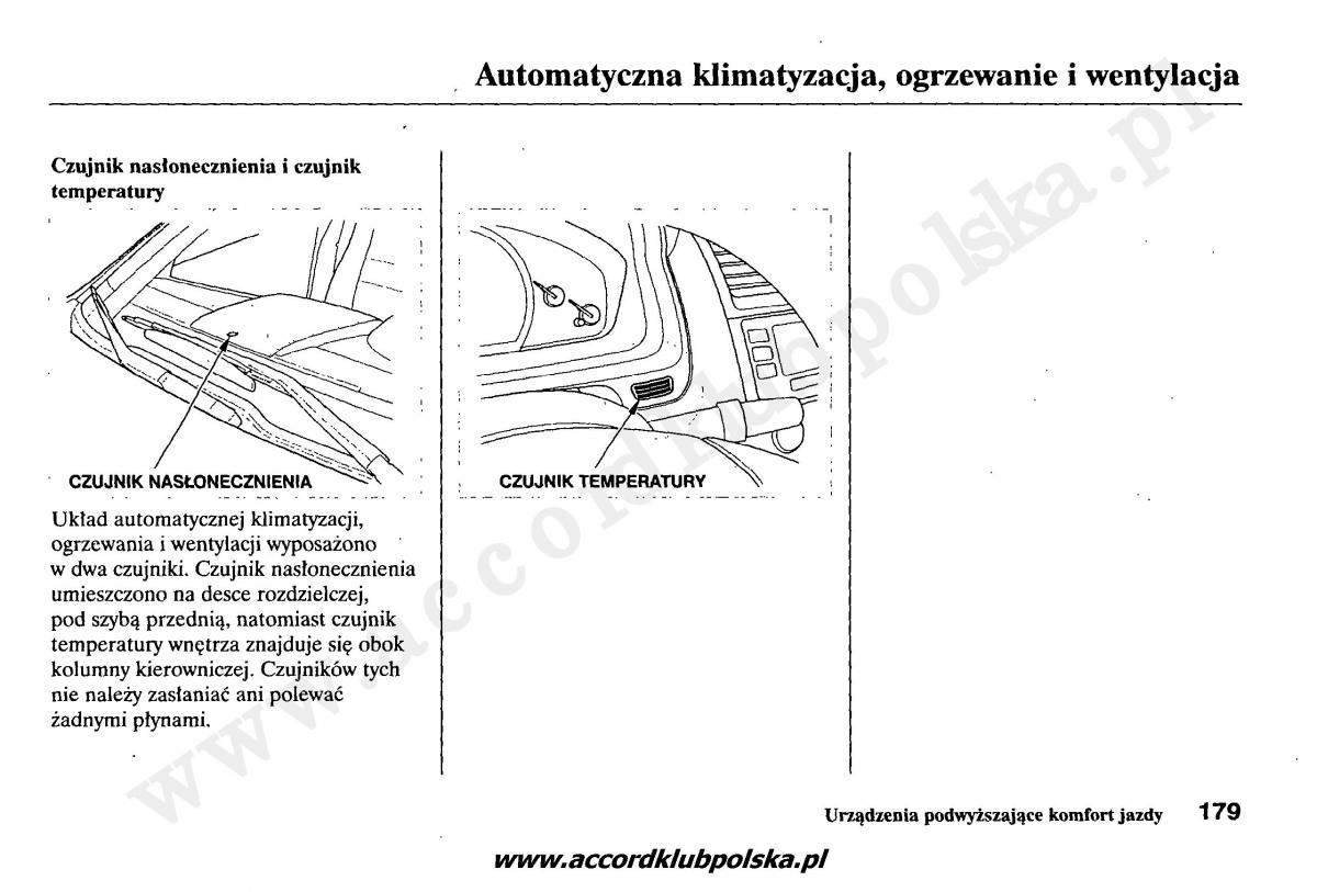 Honda Accord VII 7 instrukcja obslugi / page 183