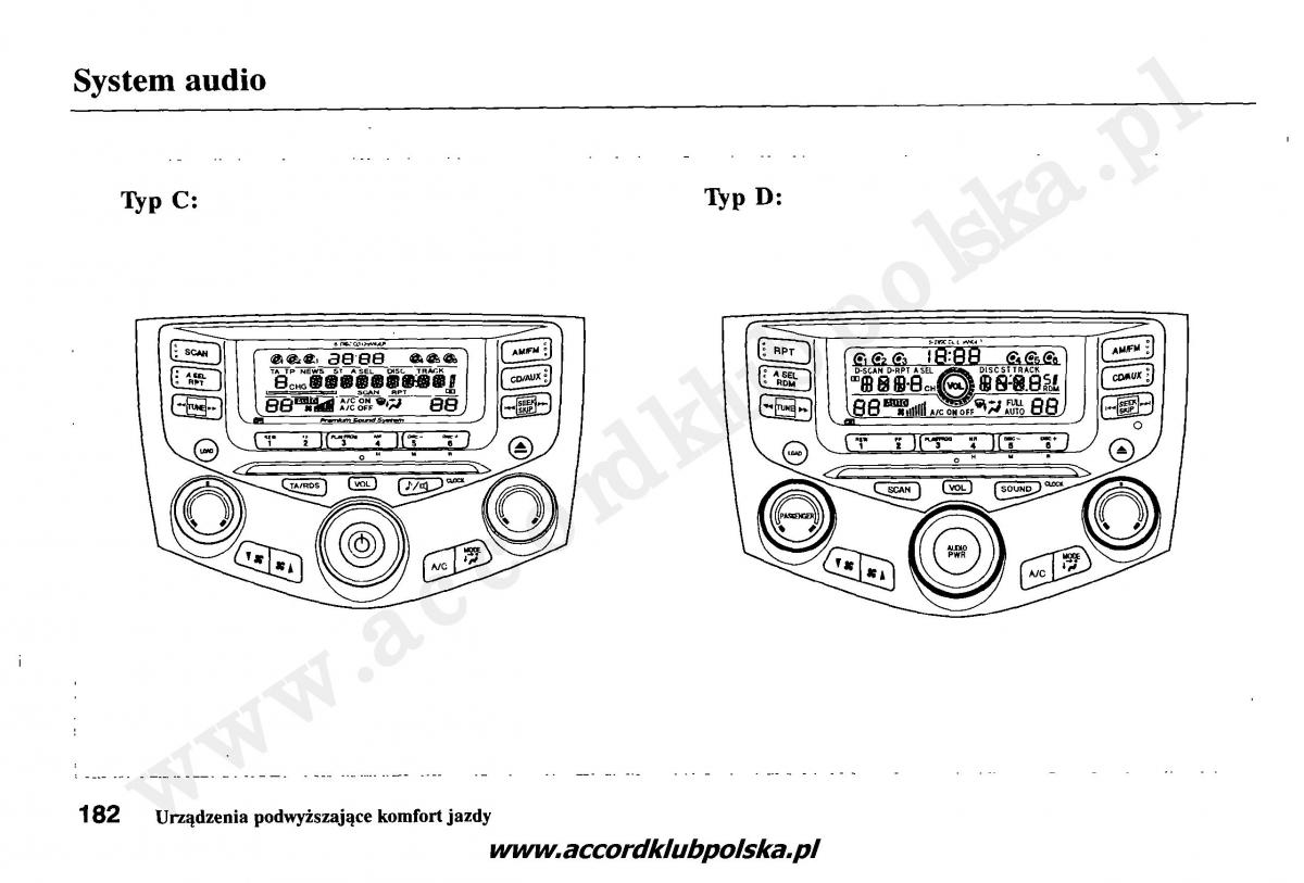 Honda Accord VII 7 instrukcja obslugi / page 186