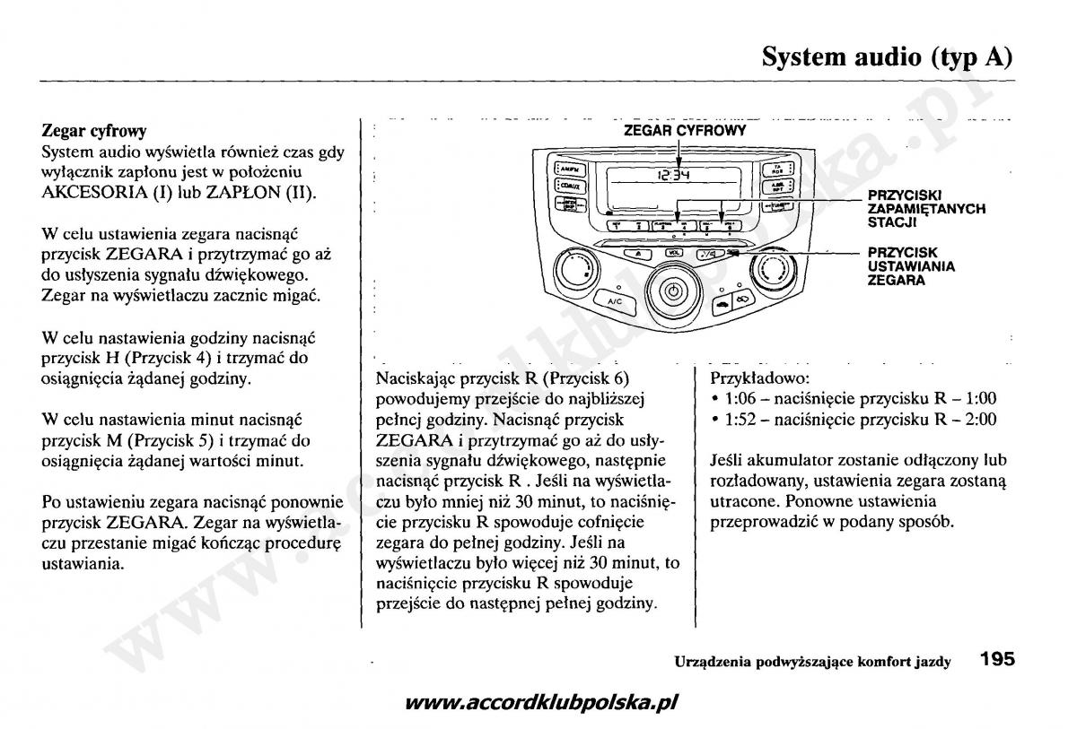 Honda Accord VII 7 instrukcja obslugi / page 199