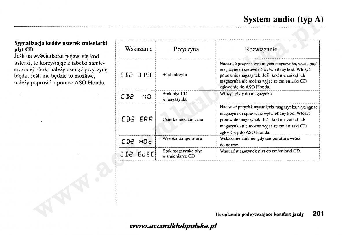 Honda Accord VII 7 instrukcja obslugi / page 205