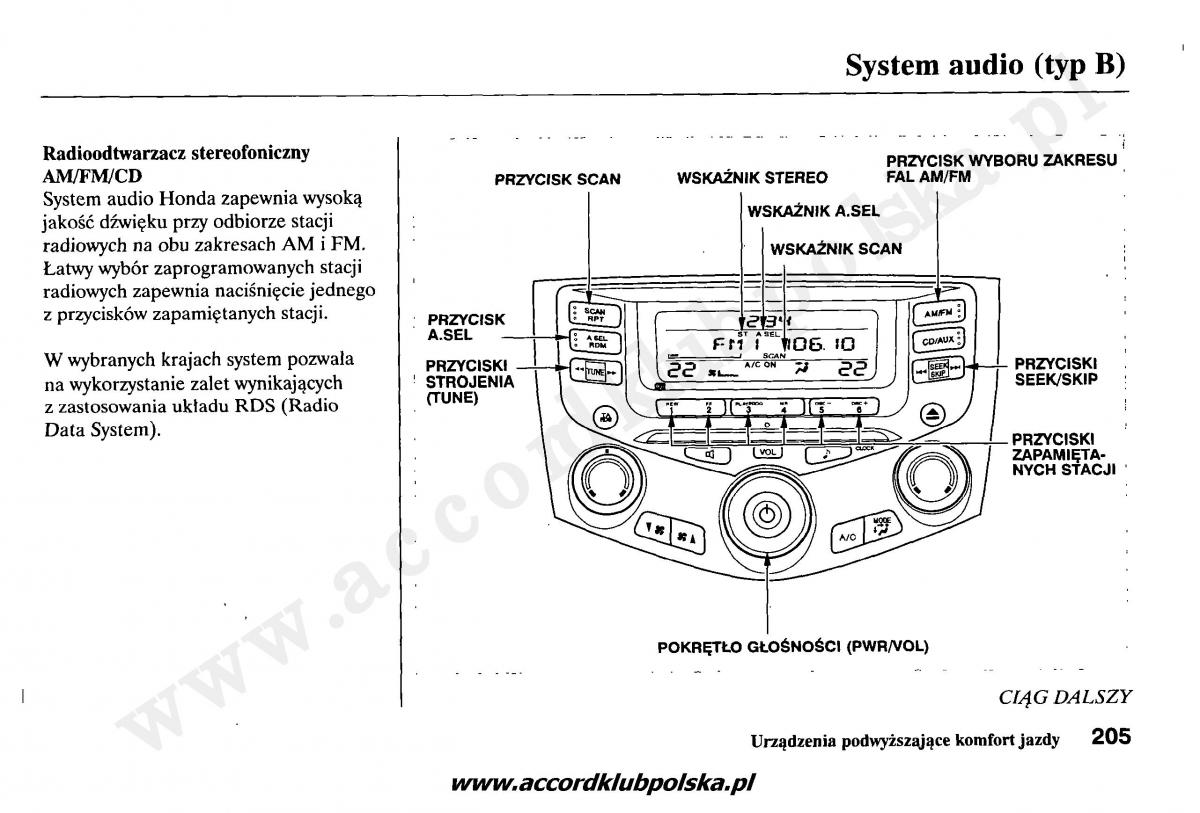 Honda Accord VII 7 instrukcja obslugi / page 209