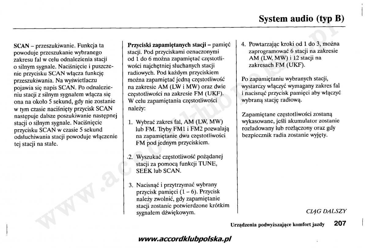 Honda Accord VII 7 instrukcja obslugi / page 211