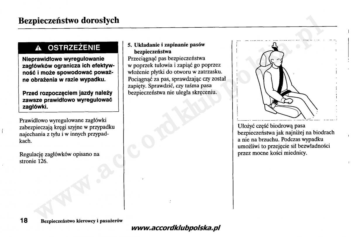 Honda Accord VII 7 instrukcja obslugi / page 22