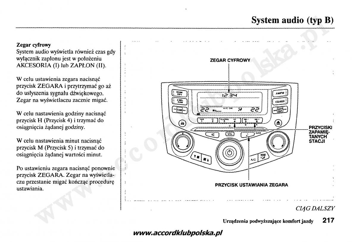 Honda Accord VII 7 instrukcja obslugi / page 221