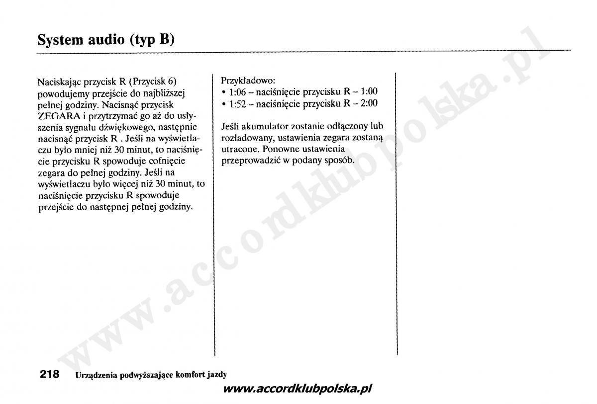 Honda Accord VII 7 instrukcja obslugi / page 222