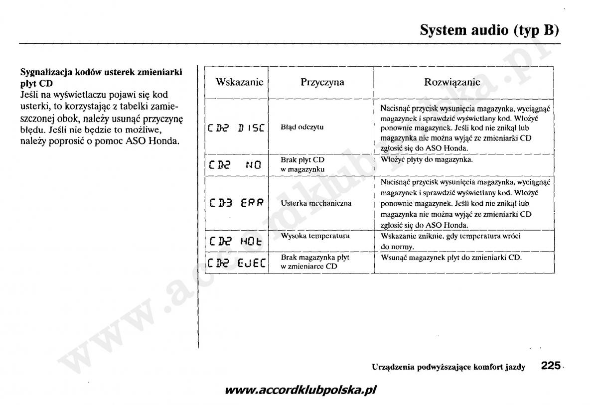 Honda Accord VII 7 instrukcja obslugi / page 229