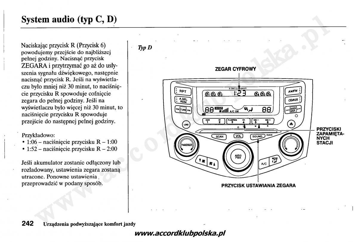 Honda Accord VII 7 instrukcja obslugi / page 246