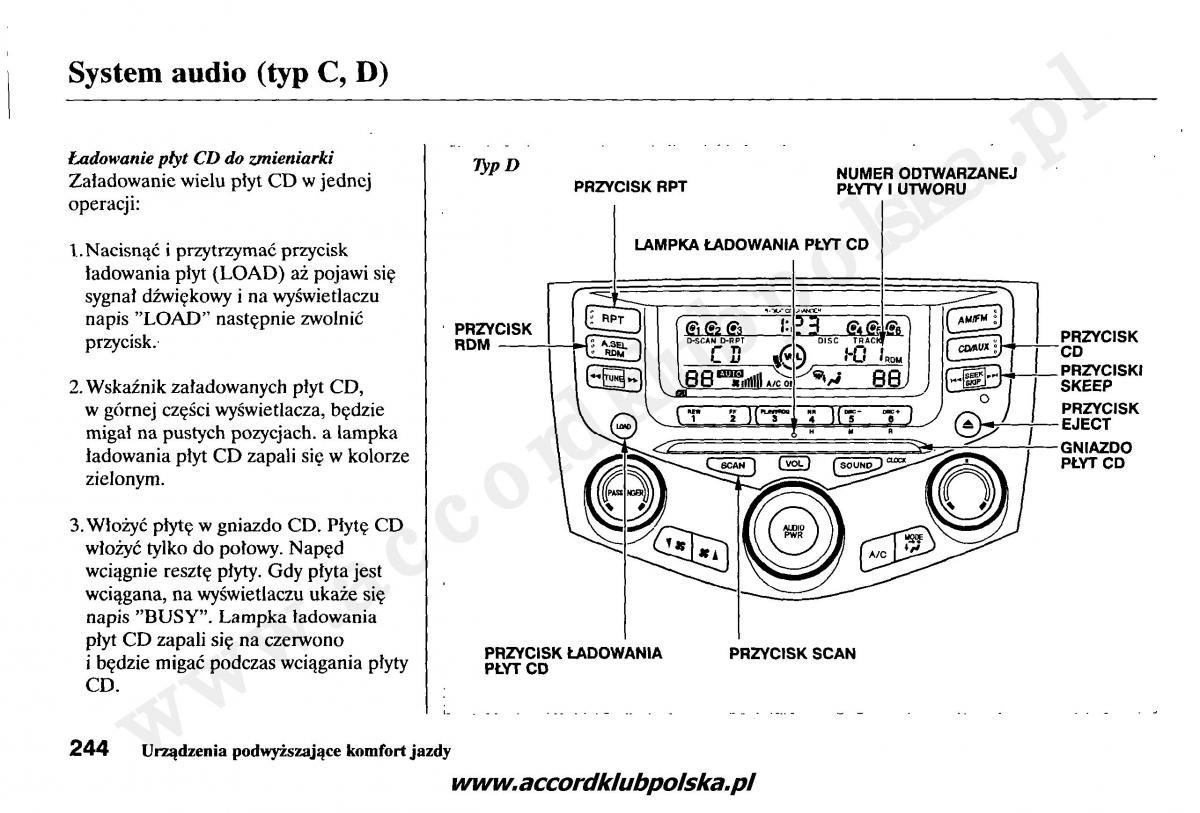 Honda Accord VII 7 instrukcja obslugi / page 248