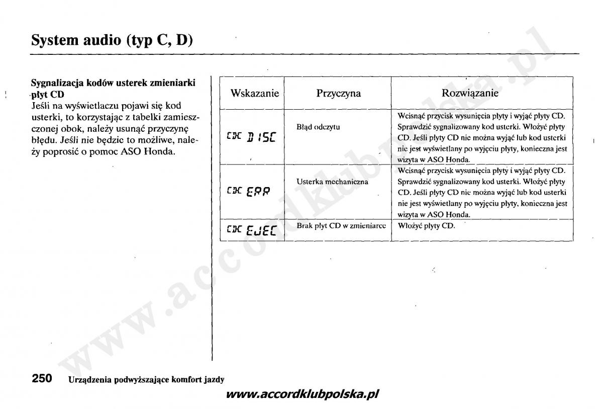 Honda Accord VII 7 instrukcja obslugi / page 254