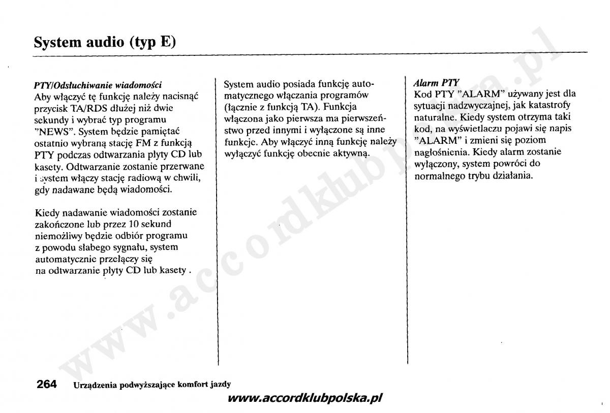 Honda Accord VII 7 instrukcja obslugi / page 268