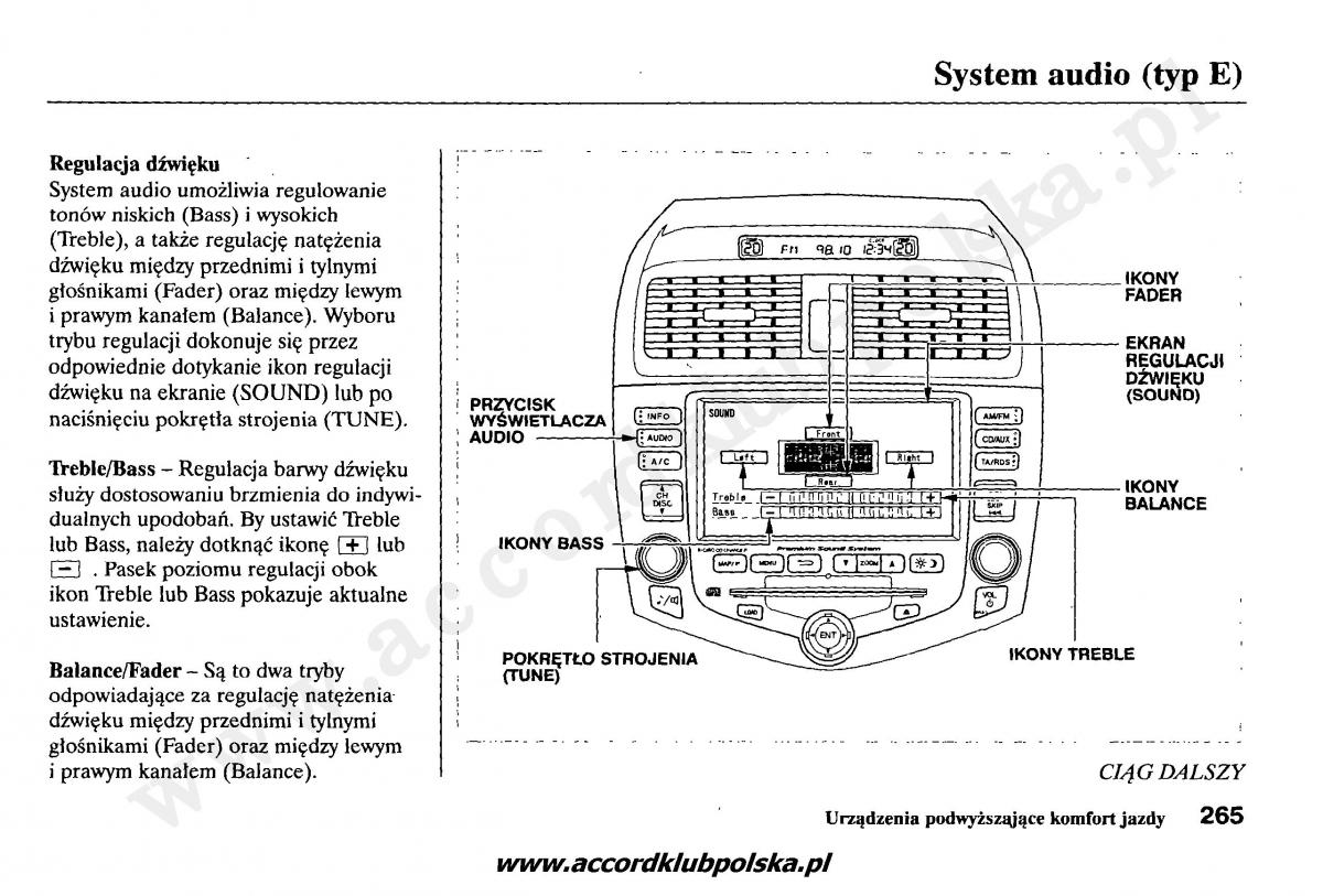 Honda Accord VII 7 instrukcja obslugi / page 269