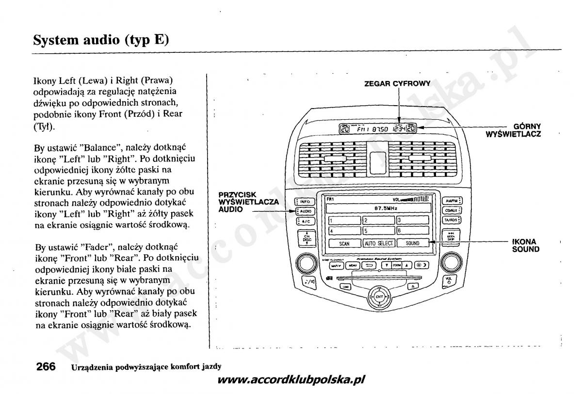 Honda Accord VII 7 instrukcja obslugi / page 270