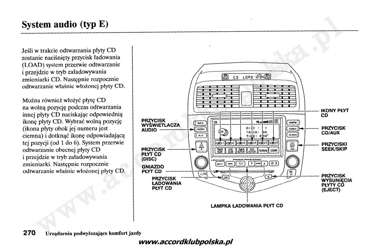 Honda Accord VII 7 instrukcja obslugi / page 274