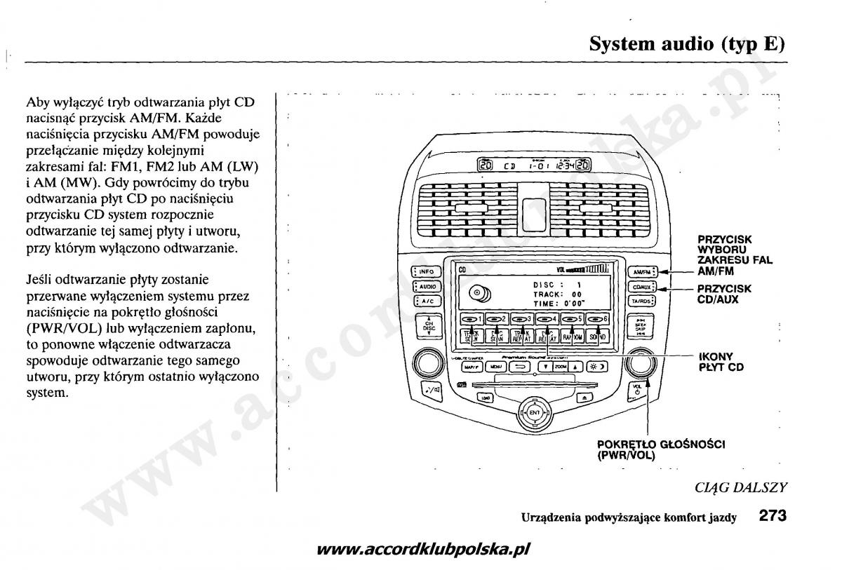 Honda Accord VII 7 instrukcja obslugi / page 277