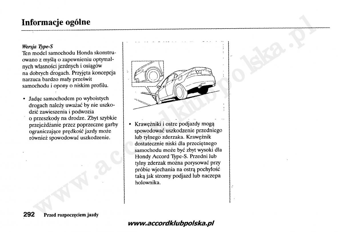 Honda Accord VII 7 instrukcja obslugi / page 296