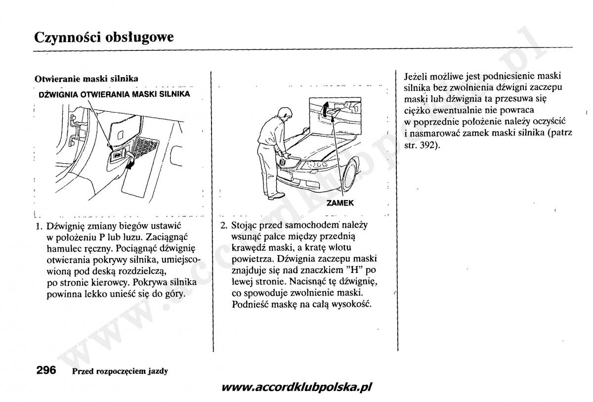 Honda Accord VII 7 instrukcja obslugi / page 300