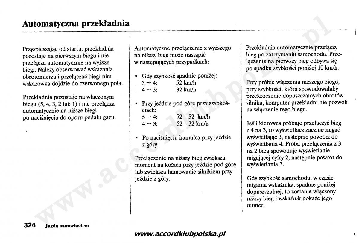 Honda Accord VII 7 instrukcja obslugi / page 328