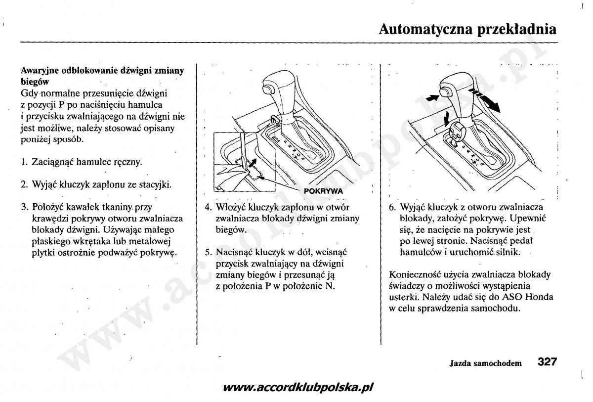 Honda Accord VII 7 instrukcja obslugi / page 331