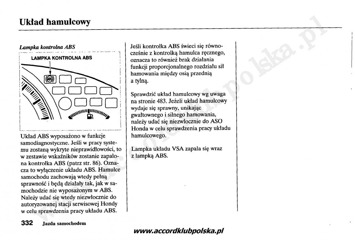 Honda Accord VII 7 instrukcja obslugi / page 336