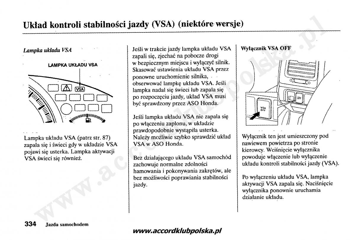 Honda Accord VII 7 instrukcja obslugi / page 338