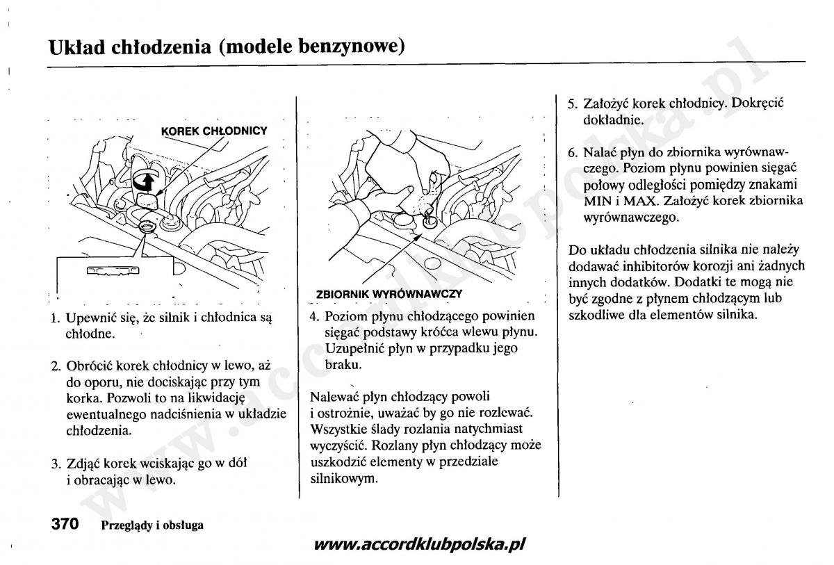 Honda Accord VII 7 instrukcja obslugi / page 374