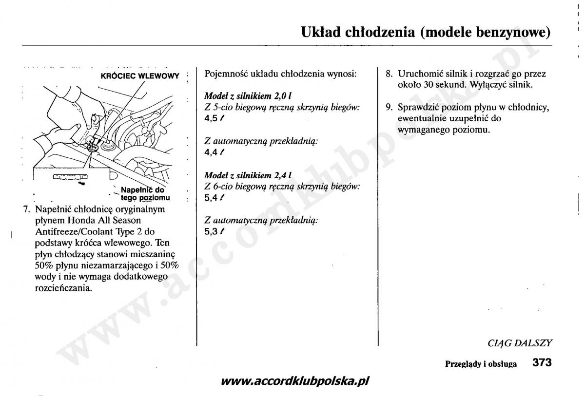 Honda Accord VII 7 instrukcja obslugi / page 377