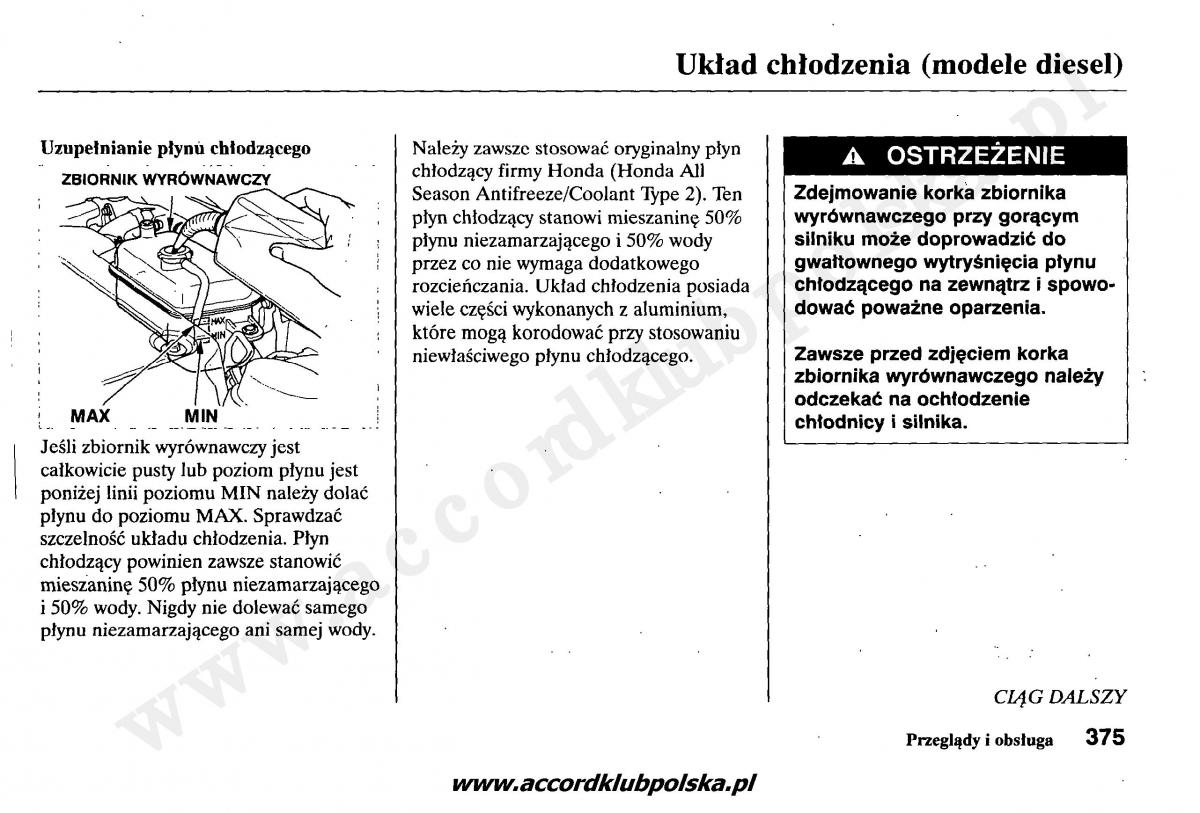 Honda Accord VII 7 instrukcja obslugi / page 379