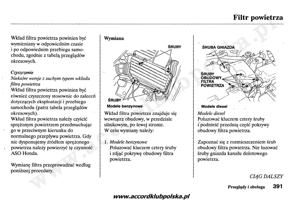 Honda Accord VII 7 instrukcja obslugi / page 395