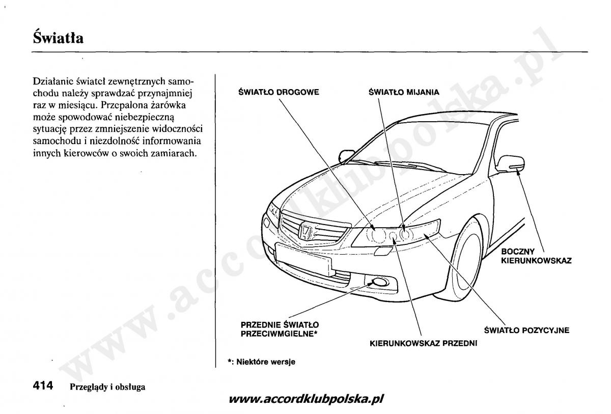 Honda Accord VII 7 instrukcja obslugi / page 418