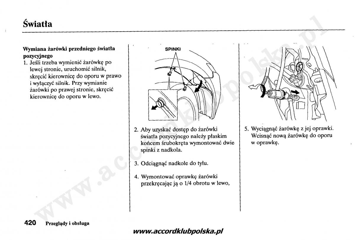 Honda Accord VII 7 instrukcja obslugi / page 424